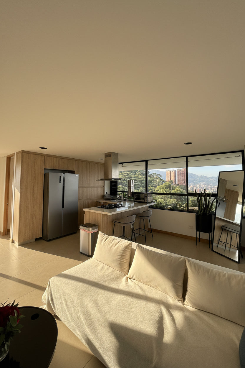 Apartamento amoblado en renta en Palmas El Poblado con terraza y BBQ