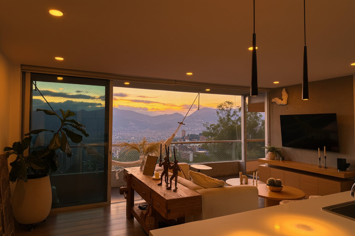 Apartamento con balcón y vista panorámica en Cola del Zorro, El Poblado