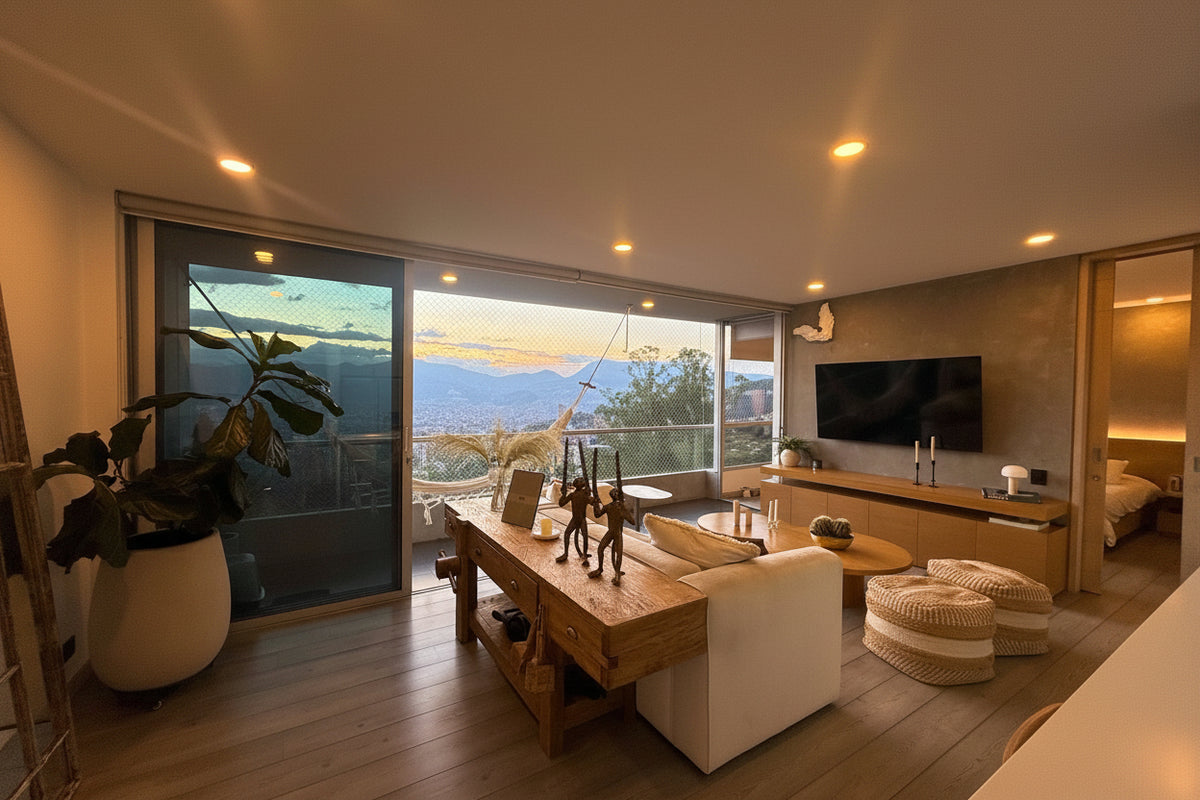 Apartamento con balcón y vista panorámica en Cola del Zorro, El Poblado