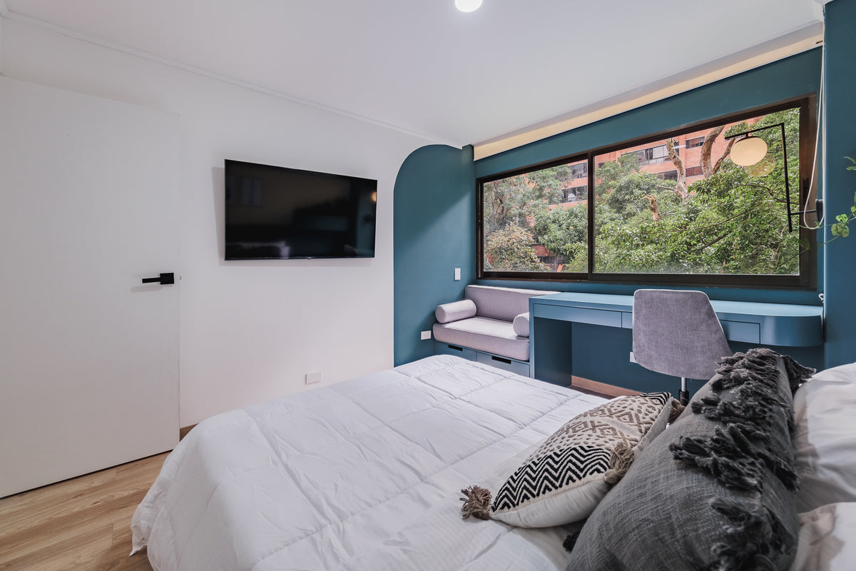 Apartamento Moderno con vista verde & A/C Sector Milla de Oro