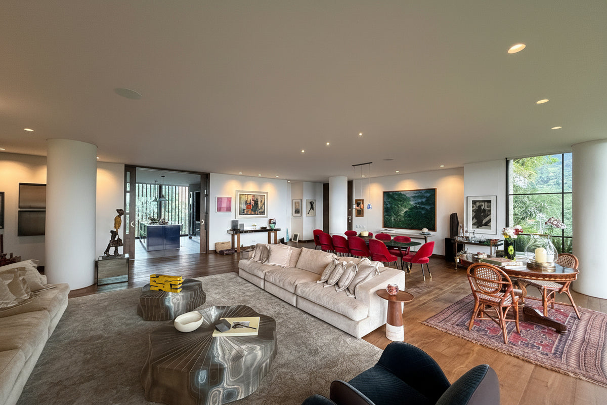 336 m² apartment in San Lucas, El Poblado – Spacious areas, study, and 4 parking spaces
