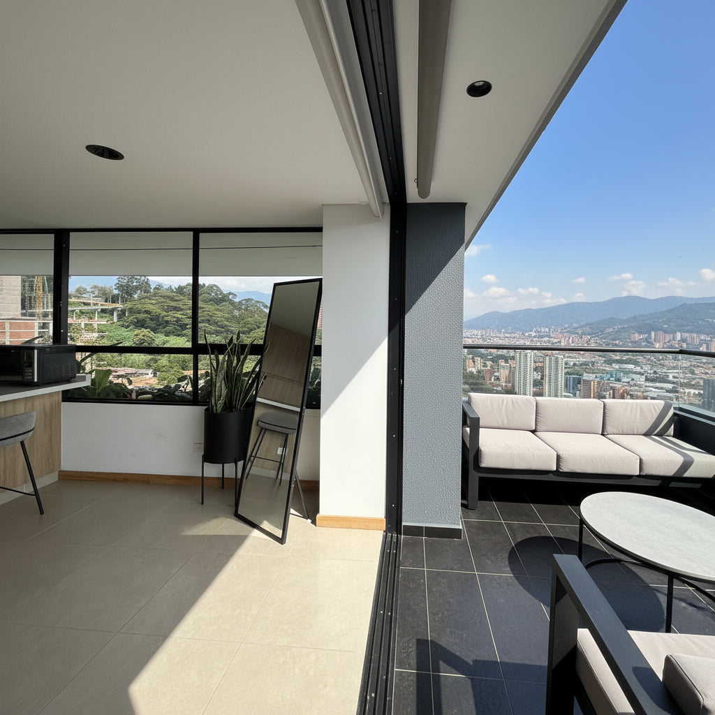 Apartamento amoblado en renta en Palmas El Poblado con terraza y BBQ