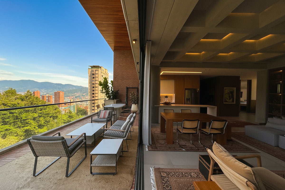 Apartamento de lujo en El Poblado, Loma del Tesoro – 263 m² con vista a Medellín, 2 habitaciones y 3 parqueaderos