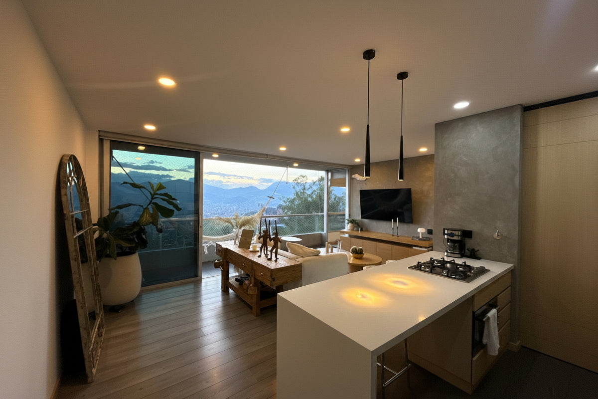 Apartamento con balcón y vista panorámica en Cola del Zorro, El Poblado