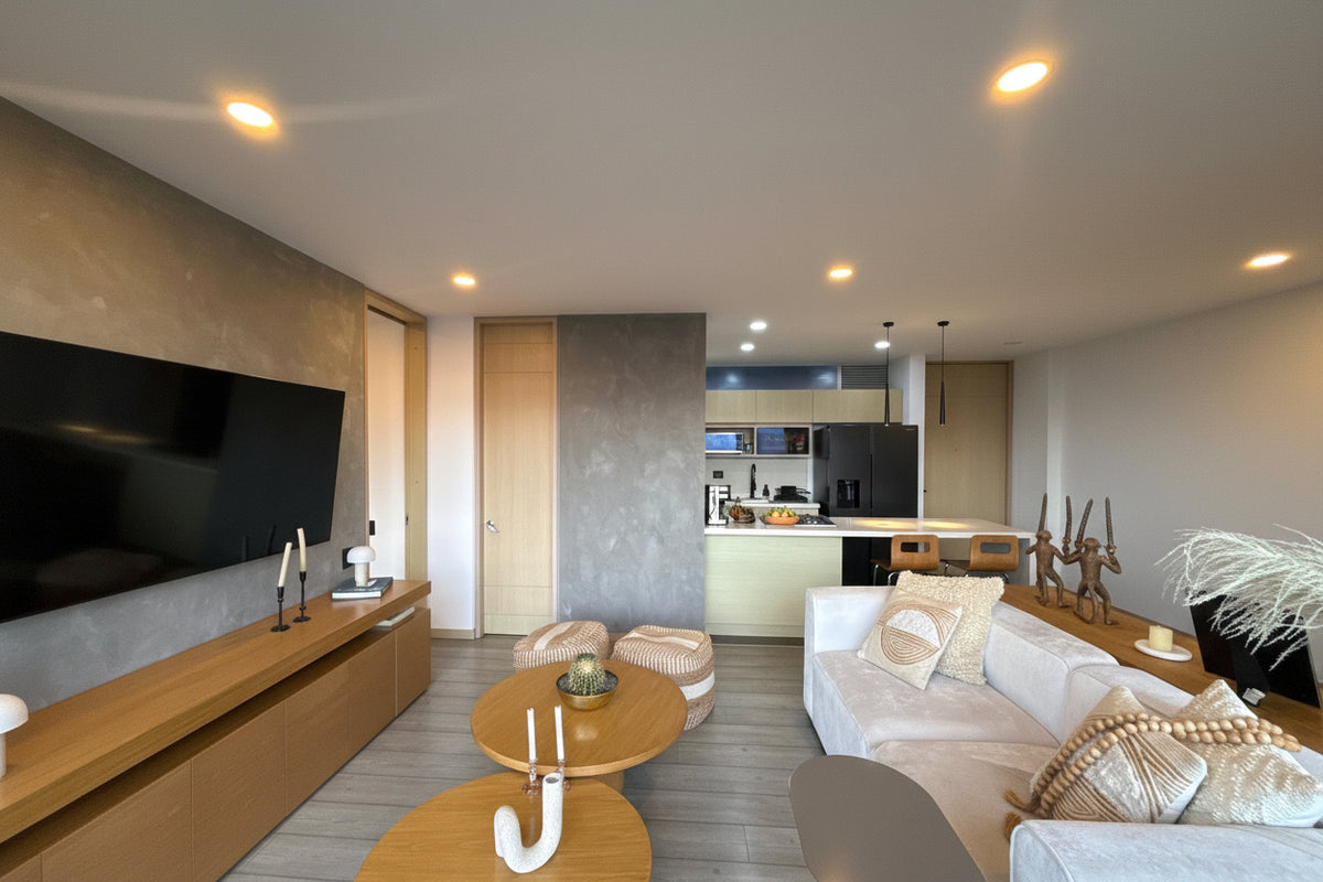 Apartamento con balcón y vista panorámica en Cola del Zorro, El Poblado