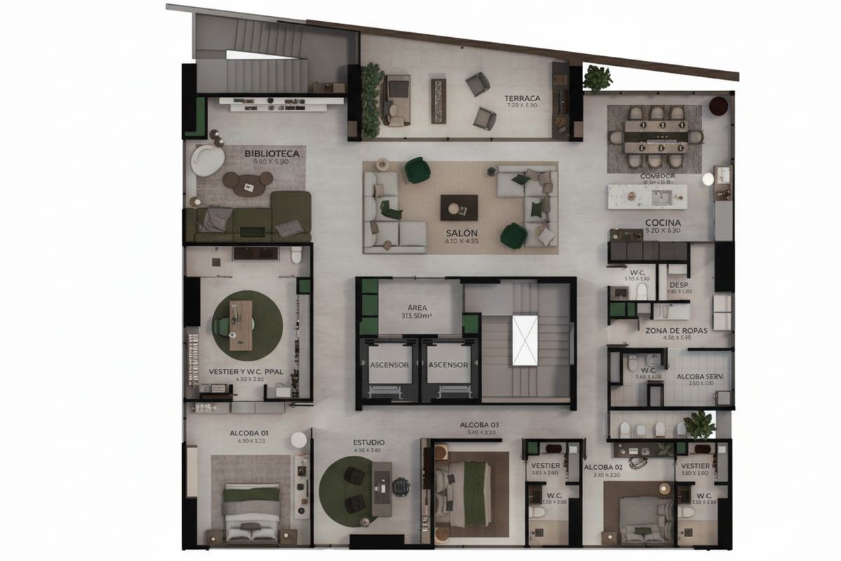 318 m² shell apartment in Los Balsos – Spacious rooms and strategic location